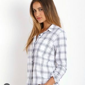 Splendid white light weight flannel button up